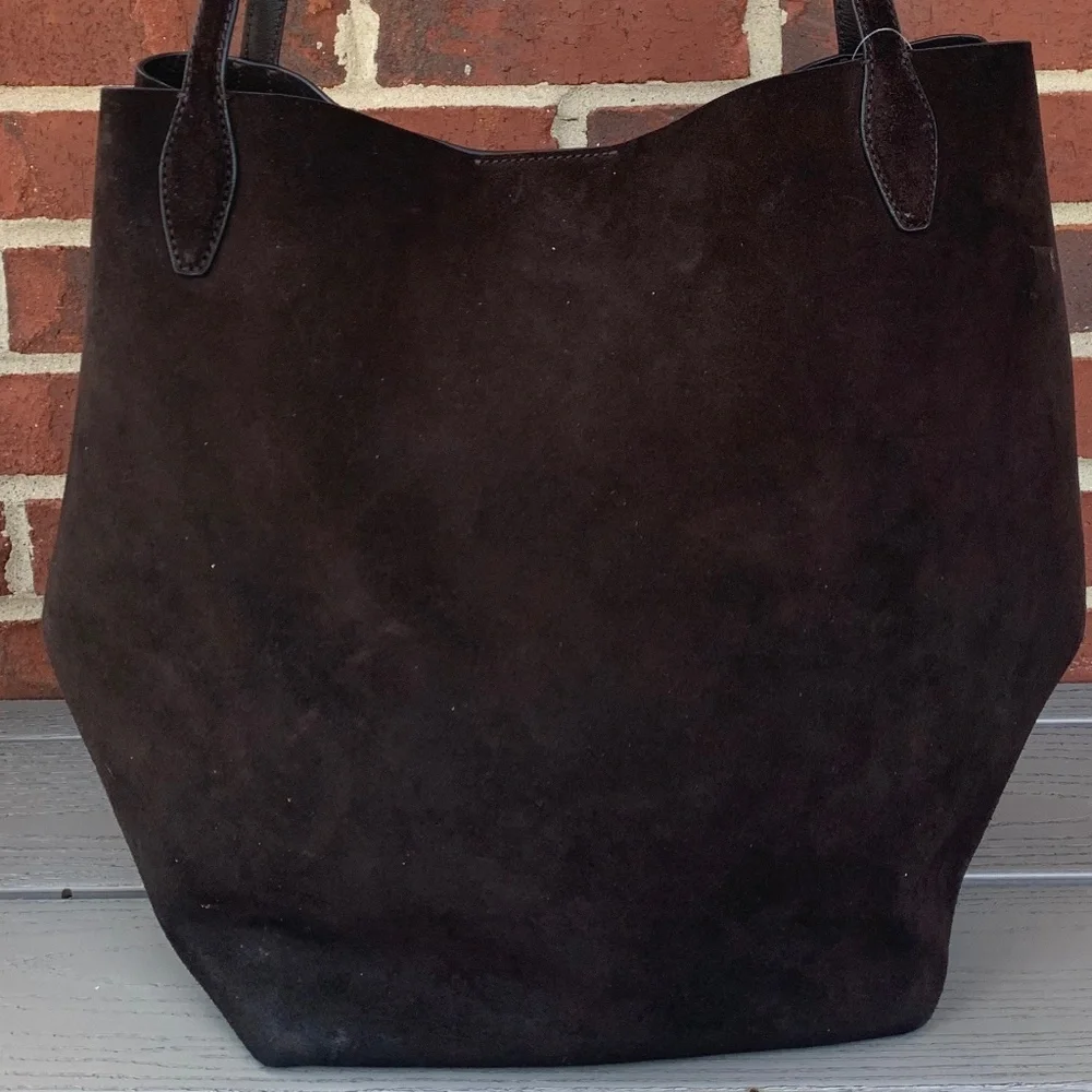 Madewell The Shopper Tote in Brown Suede Leather